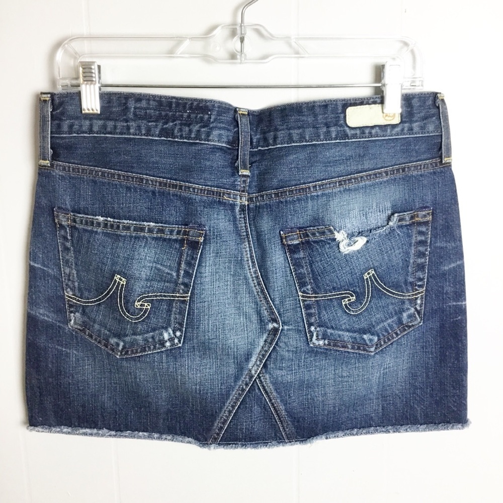 AG Adriano Goldschmied Denim Box Skirt Size 28 Distressed - Picture 4 of 6